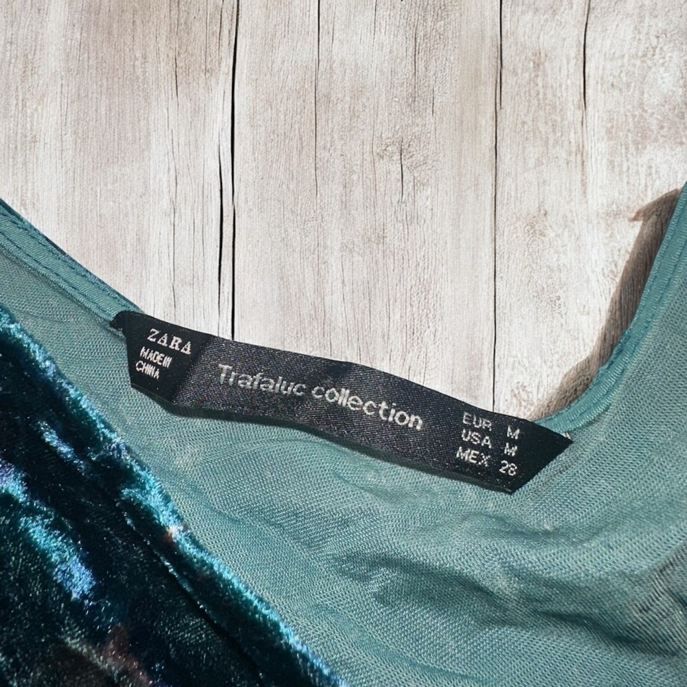 Zara trafaluc velvet floral dress one shoulder - medium (C8) - Picture 5 of 8